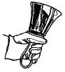 Handbell with gloved hand